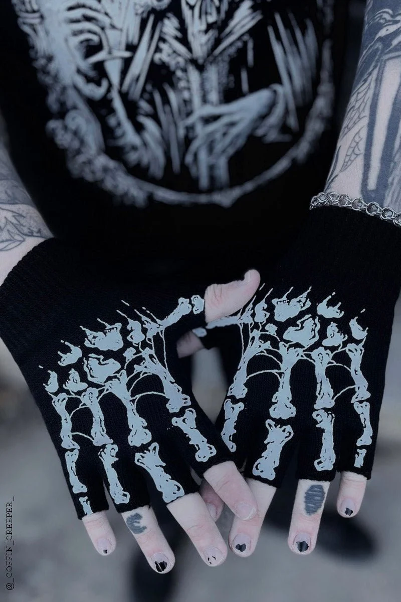 Dead Inside Skeleton Gloves [Fingerless] - Image 7