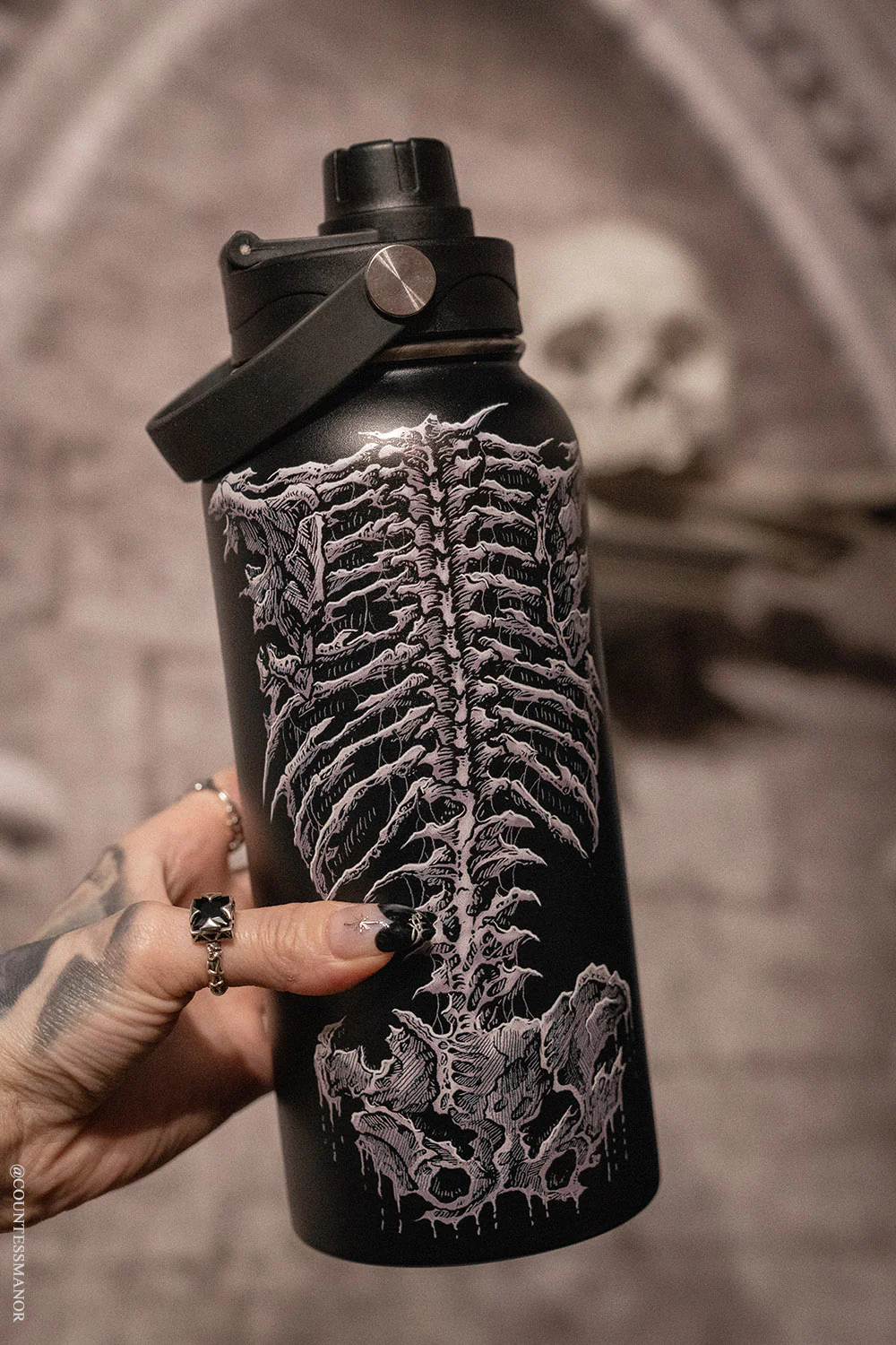 Dead Inside Skeleton 32 Oz Water Bottle - Image 4