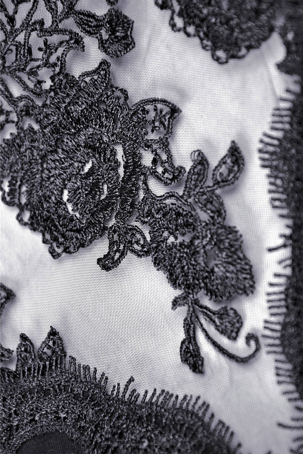 Dead Roses Goth Puffed Lace-Up Sleeve Top - Image 8