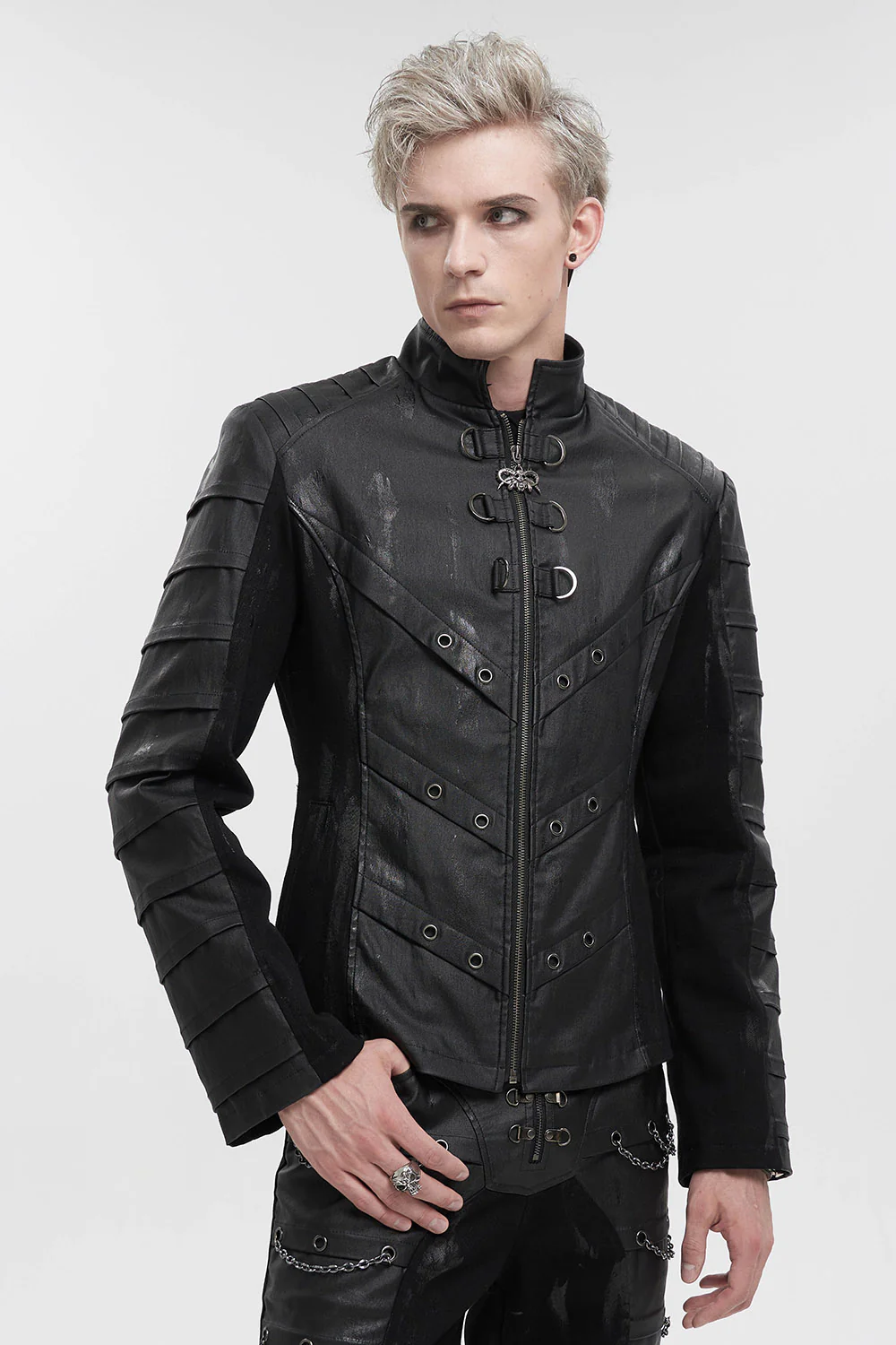 Death Tech Hand-Painted Moto Jacket - Image 2