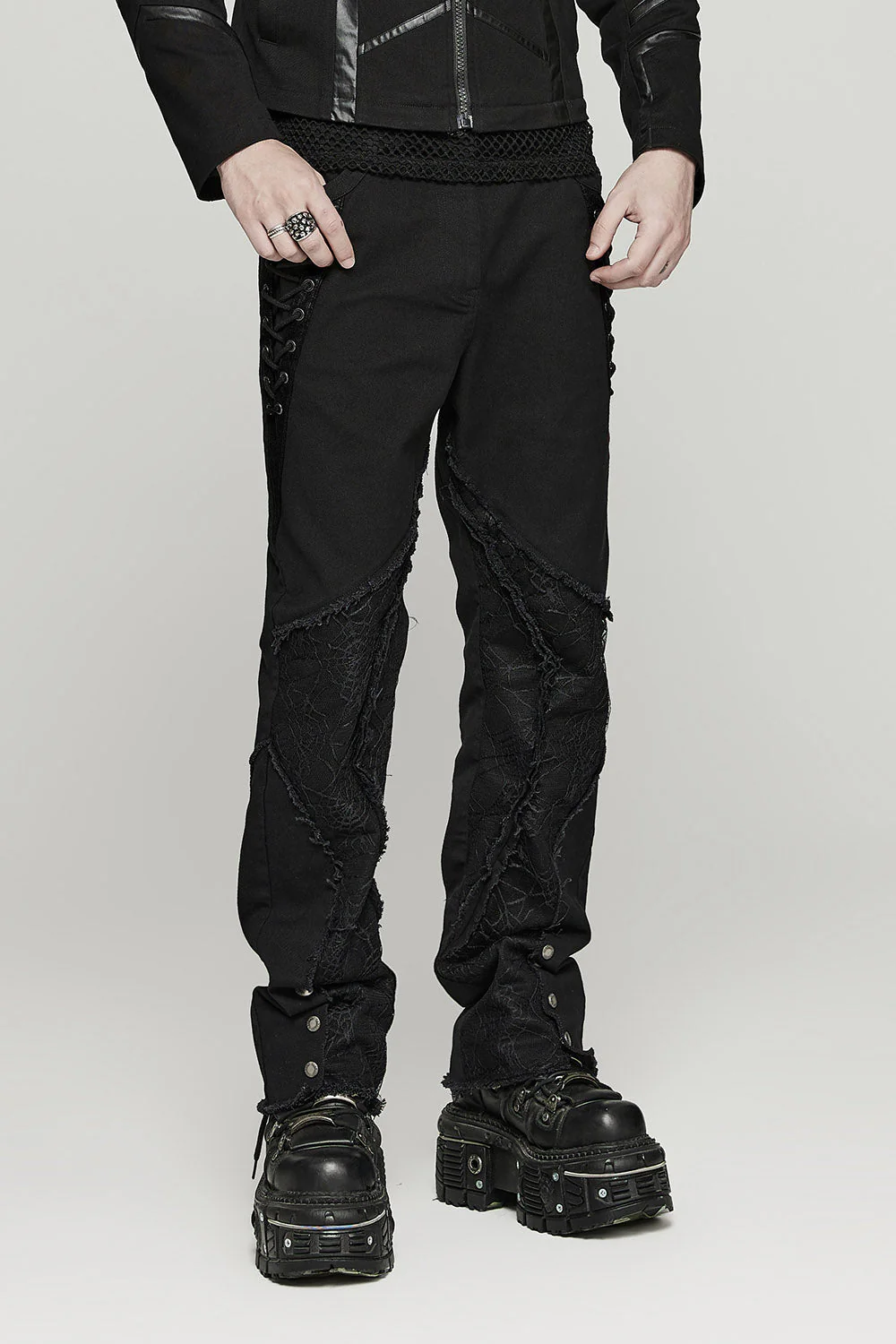 Death Webs Distressed Pants [BLACK] - Image 3