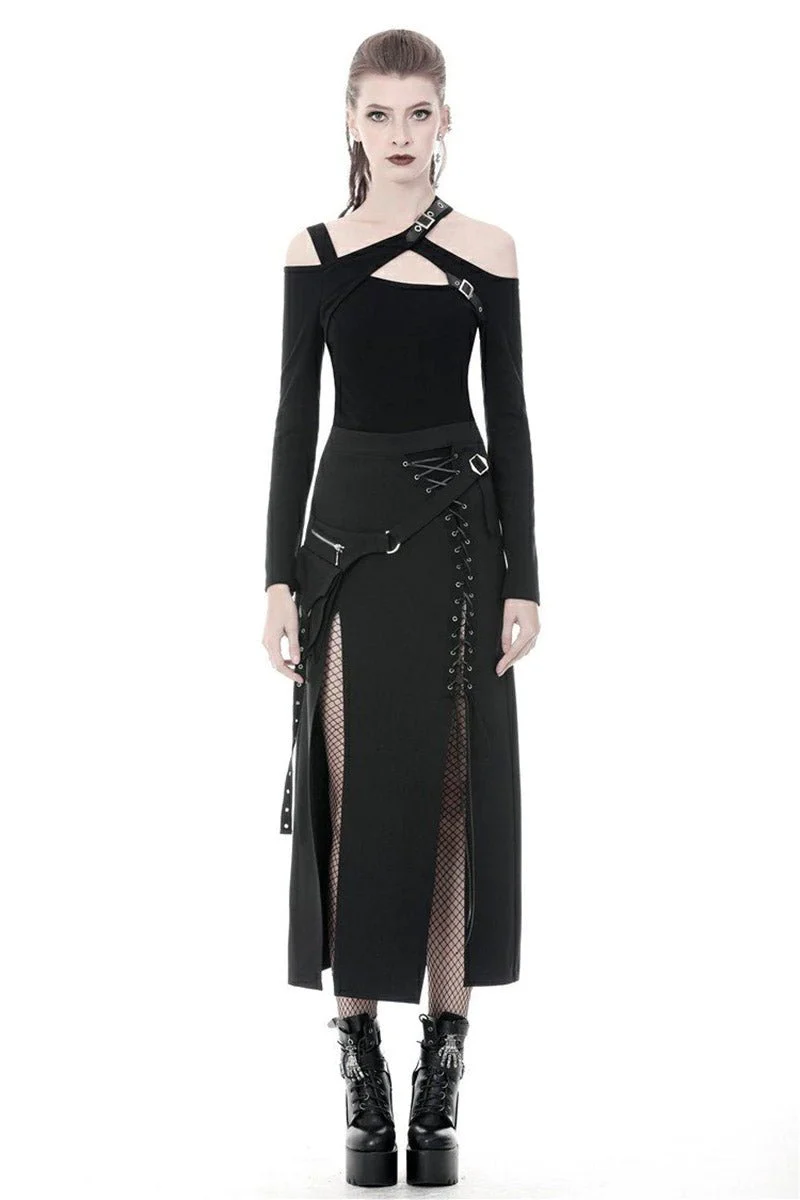 Deathrock Slit Maxi Skirt - Image 2