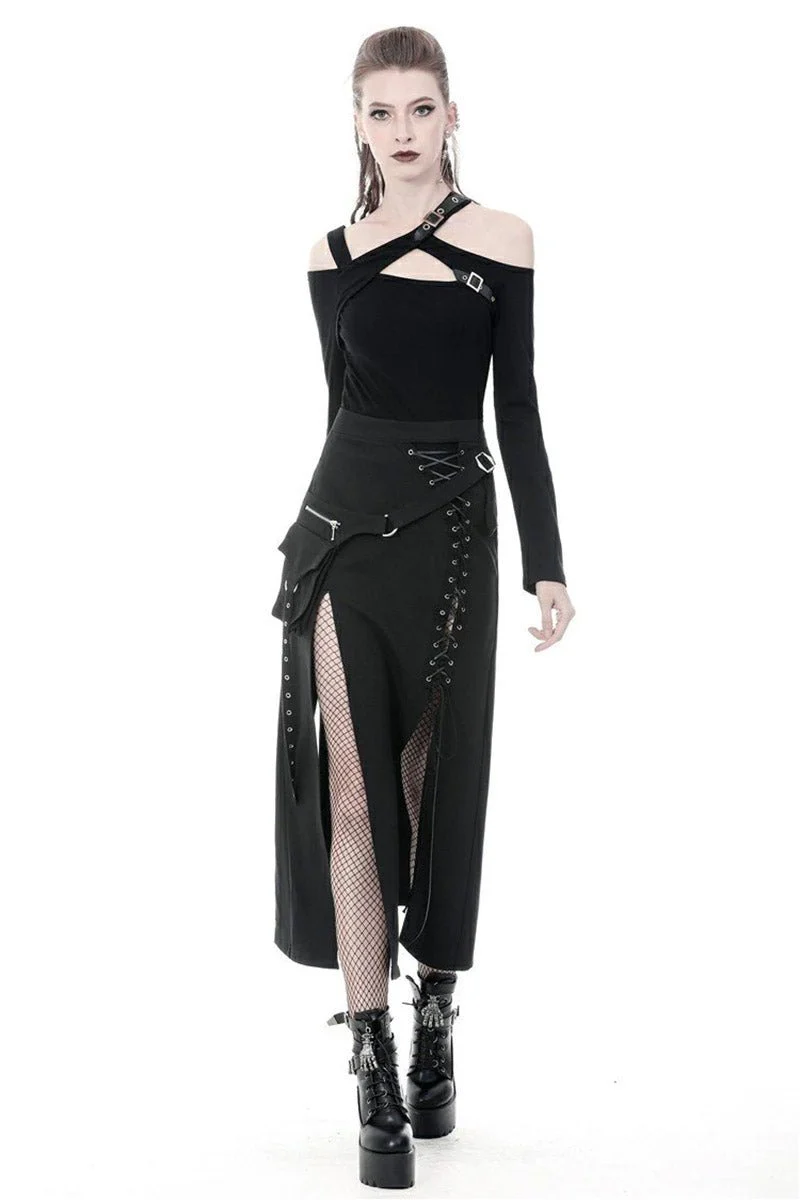 Deathrock Slit Maxi Skirt - Image 3