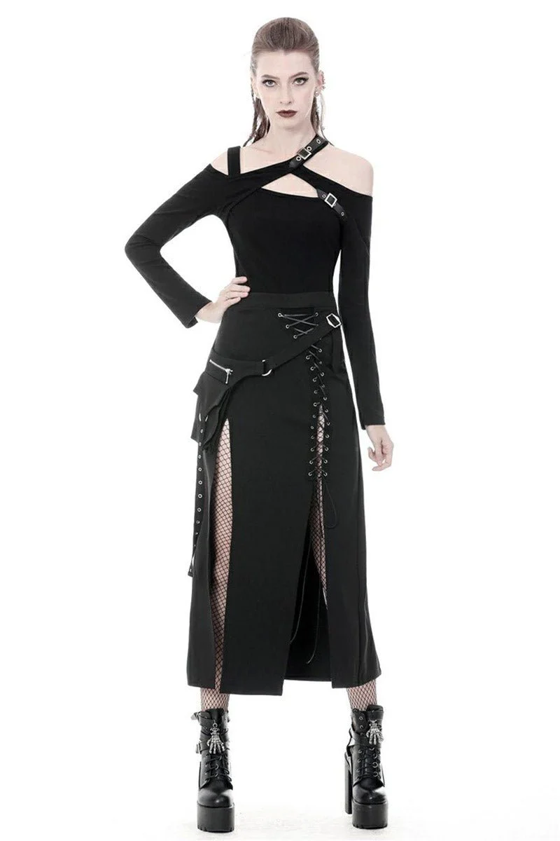 Deathrock Slit Maxi Skirt - Image 5