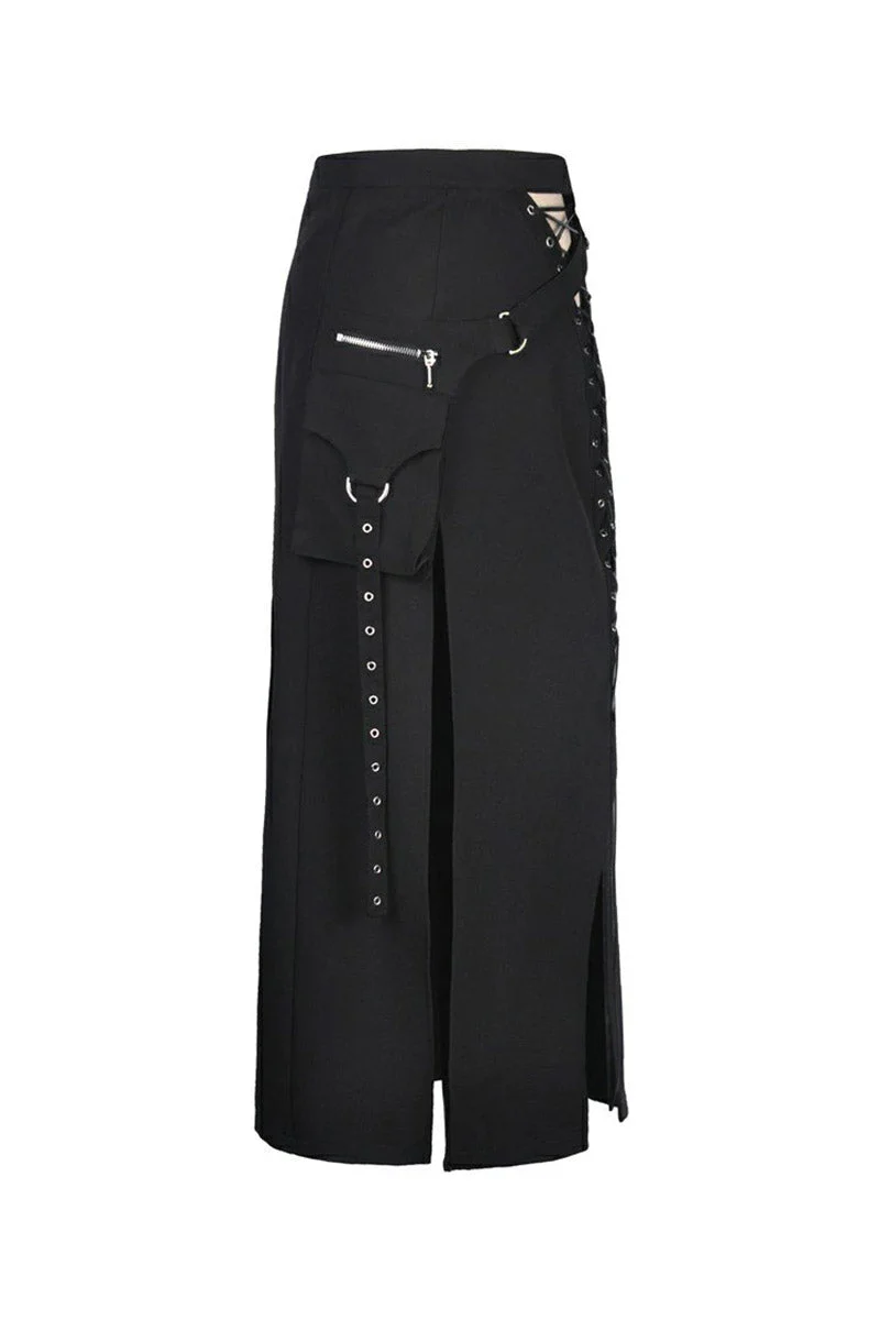 Deathrock Slit Maxi Skirt - Image 6