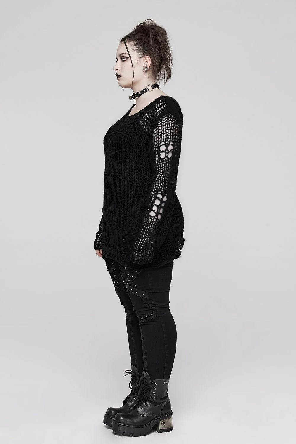 Decayed Distressed Sweater [BLACK] - Image 4