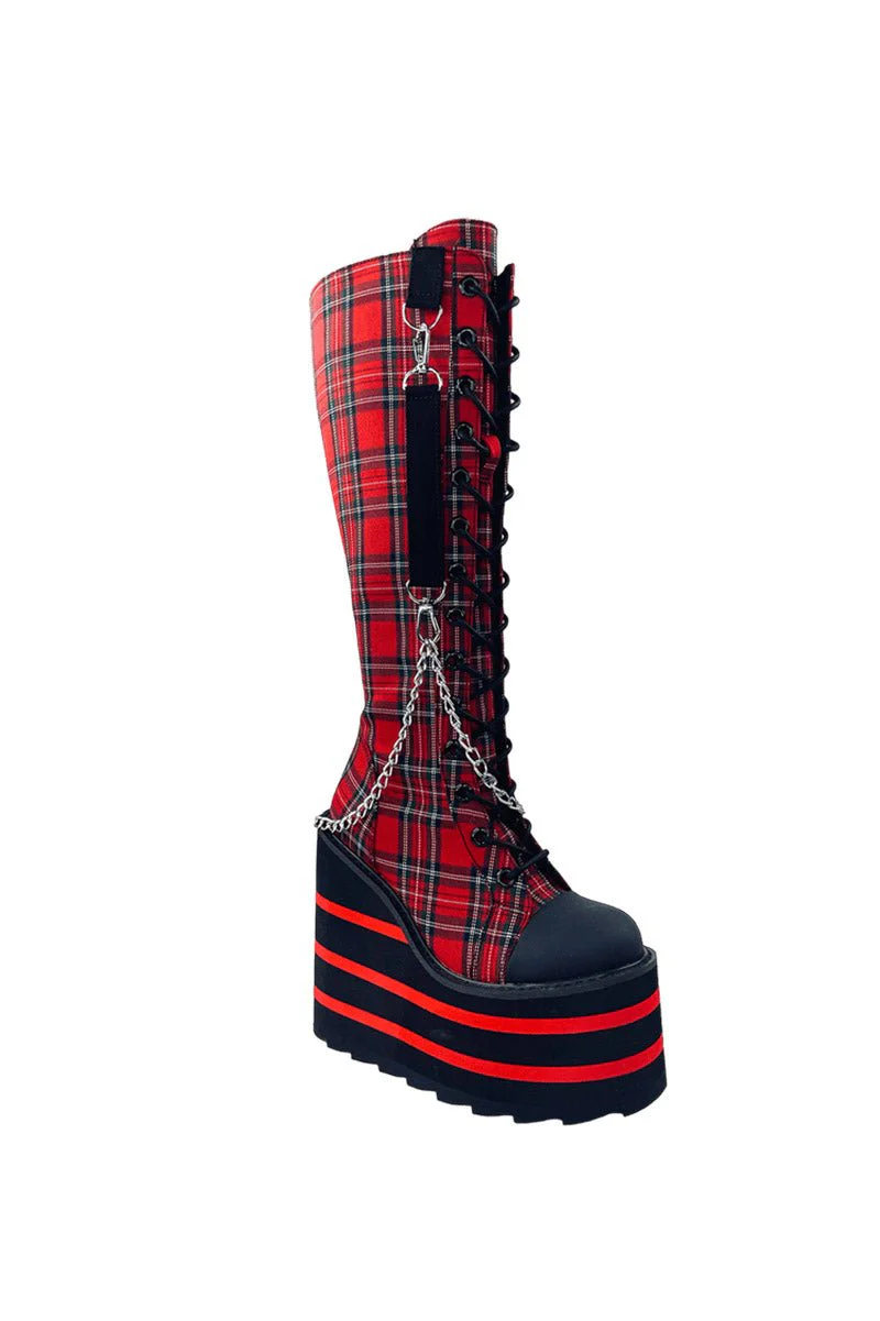 Detention BNDG Platform Boots [Red Plaid] - Image 2