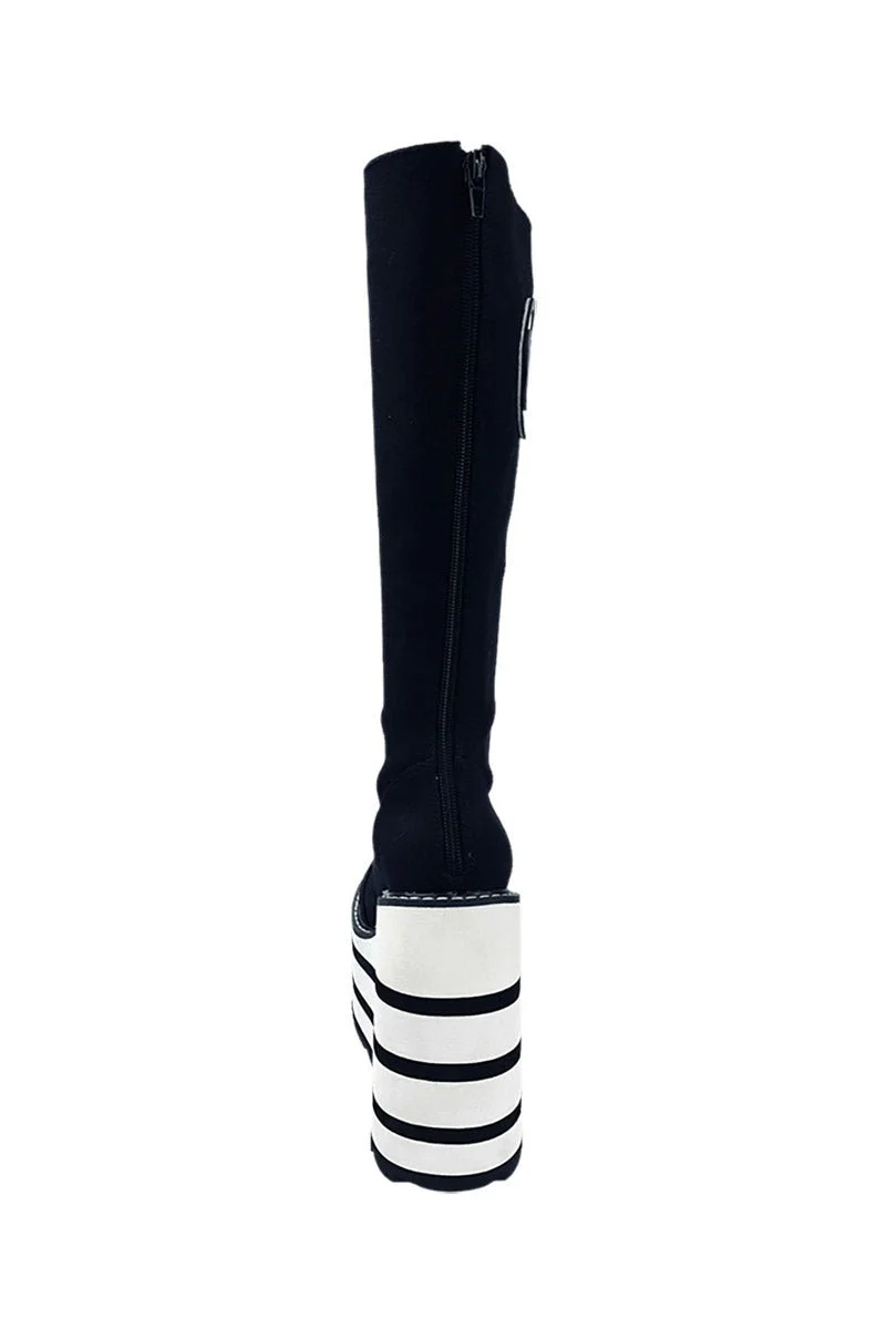 Detention Heart Platform Boots [BLACK/WHITE] - Image 4