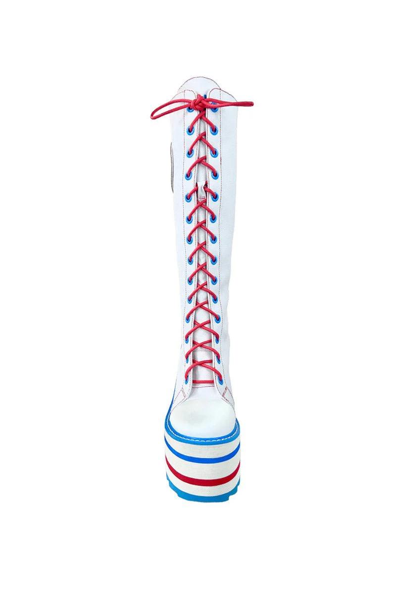Detention Hello Kitty Platform Boots [White/Red/Blue] - Image 3