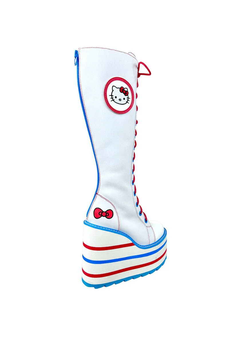 Detention Hello Kitty Platform Boots [White/Red/Blue] - Image 5