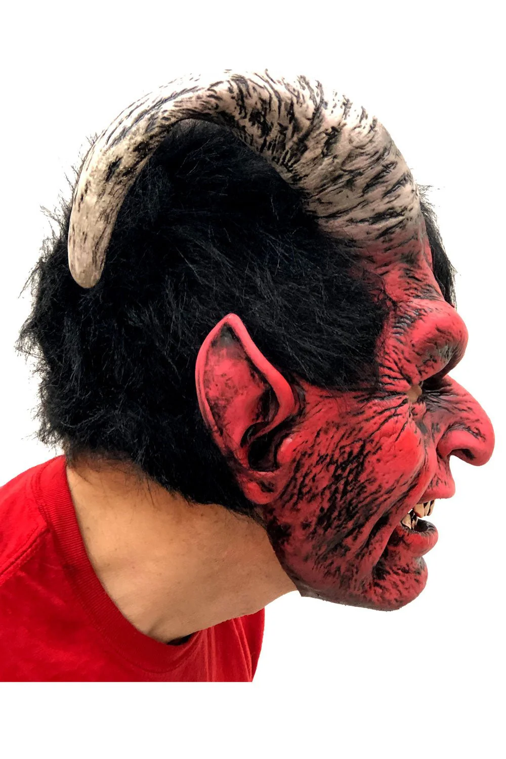Diablo Red Devil Krampus Latex Mask - Image 3