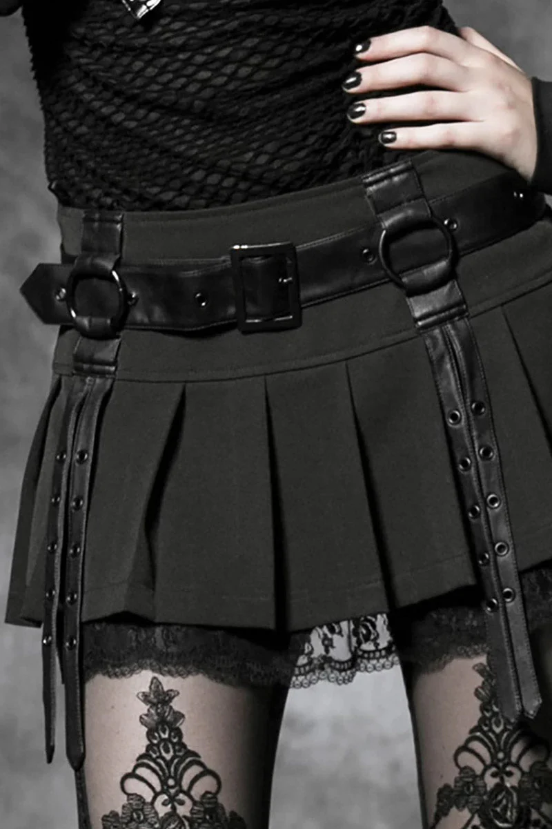 Diabolical Pleated Mini Skirt - Image 7