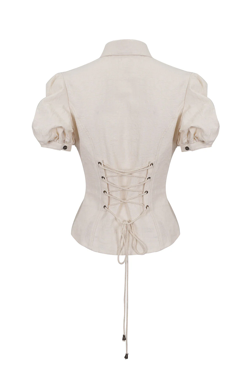 Dim Lanterns Puff Sleeve Lace-Up Top - Image 4