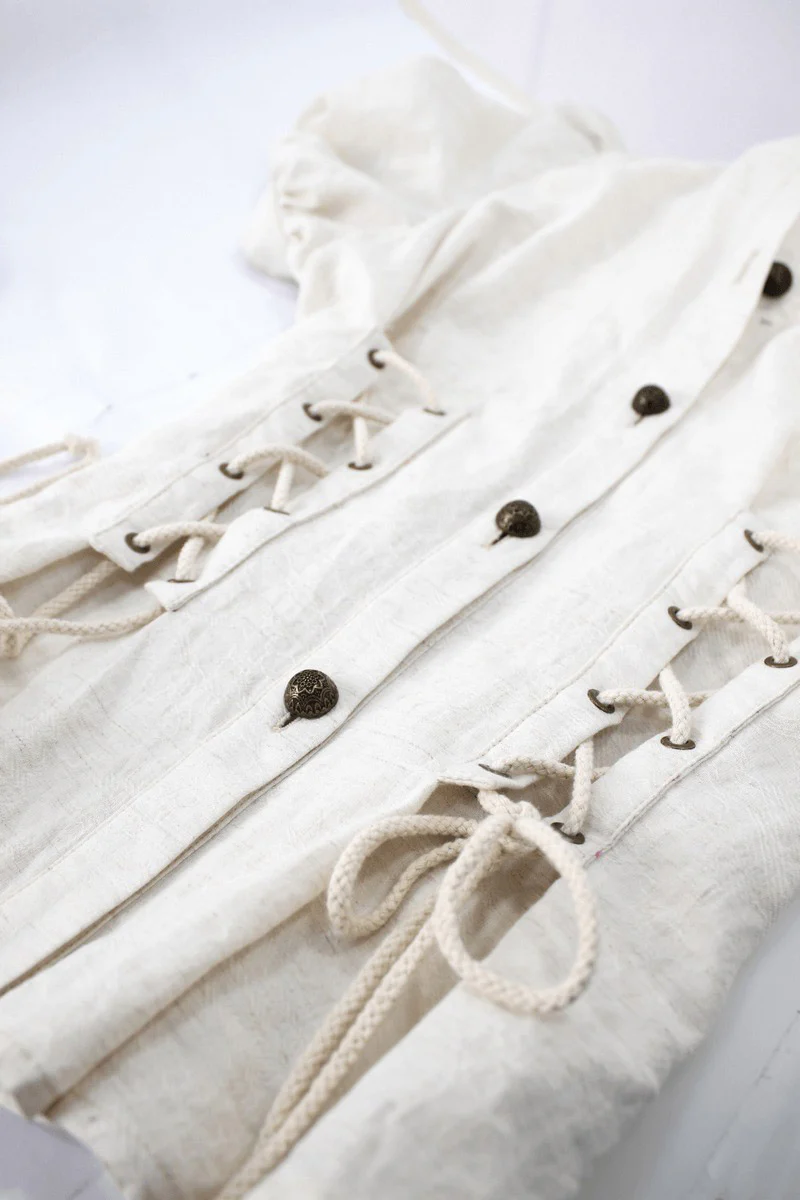 Dim Lanterns Puff Sleeve Lace-Up Top - Image 9