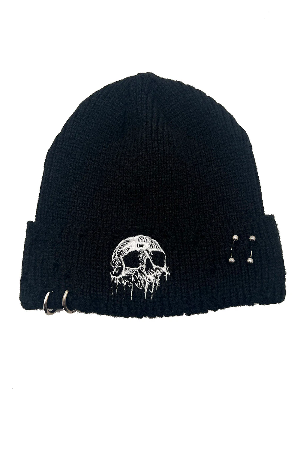 Distressed Pierced Beanie [Skull Drip] - Image 5