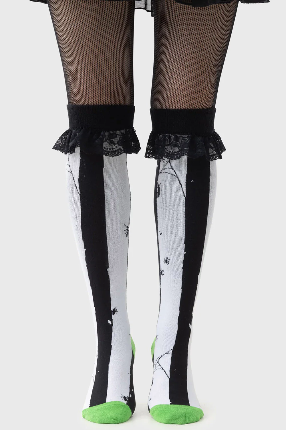 Distressed Striped Knee High Socks