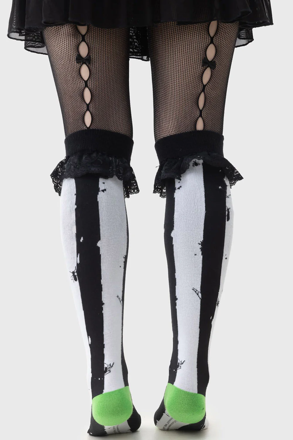 Distressed Striped Knee High Socks - Image 3