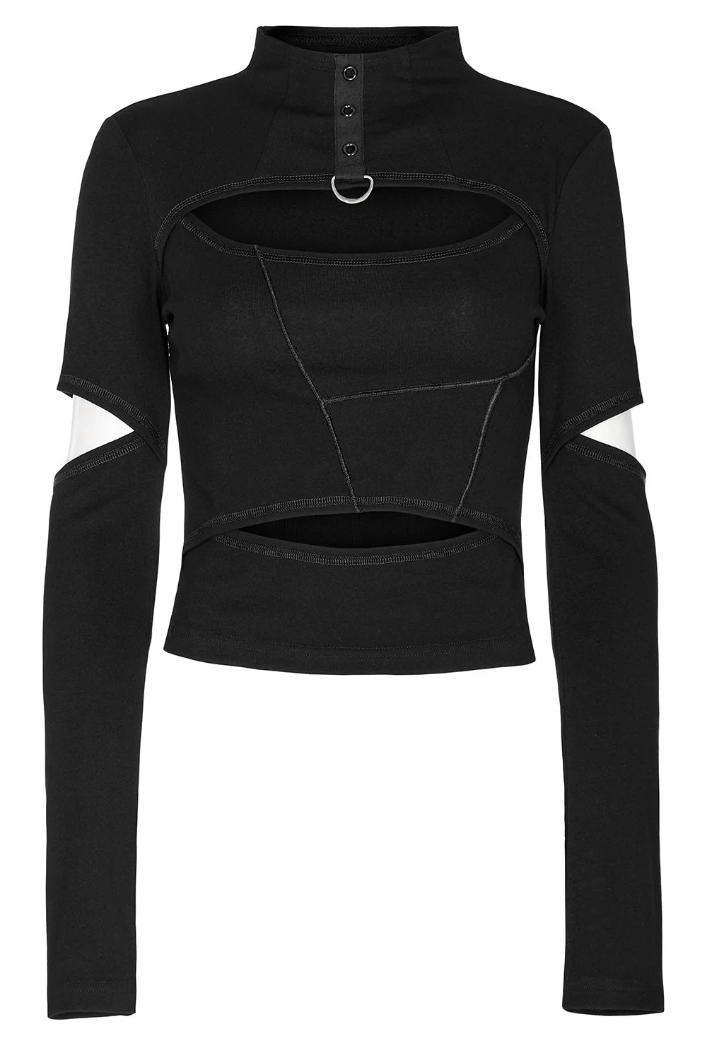 Doll Stitches Hollow-Out Top[BLACK] - Image 6