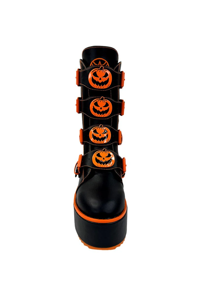 Dominion Jack O Lantern Platform Boots [BLACK/ORANGE] - Image 2