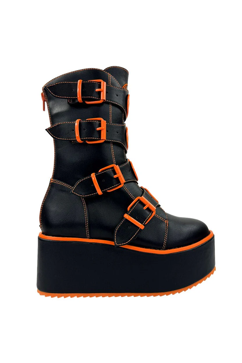 Dominion Jack O Lantern Platform Boots [BLACK/ORANGE] - Image 3