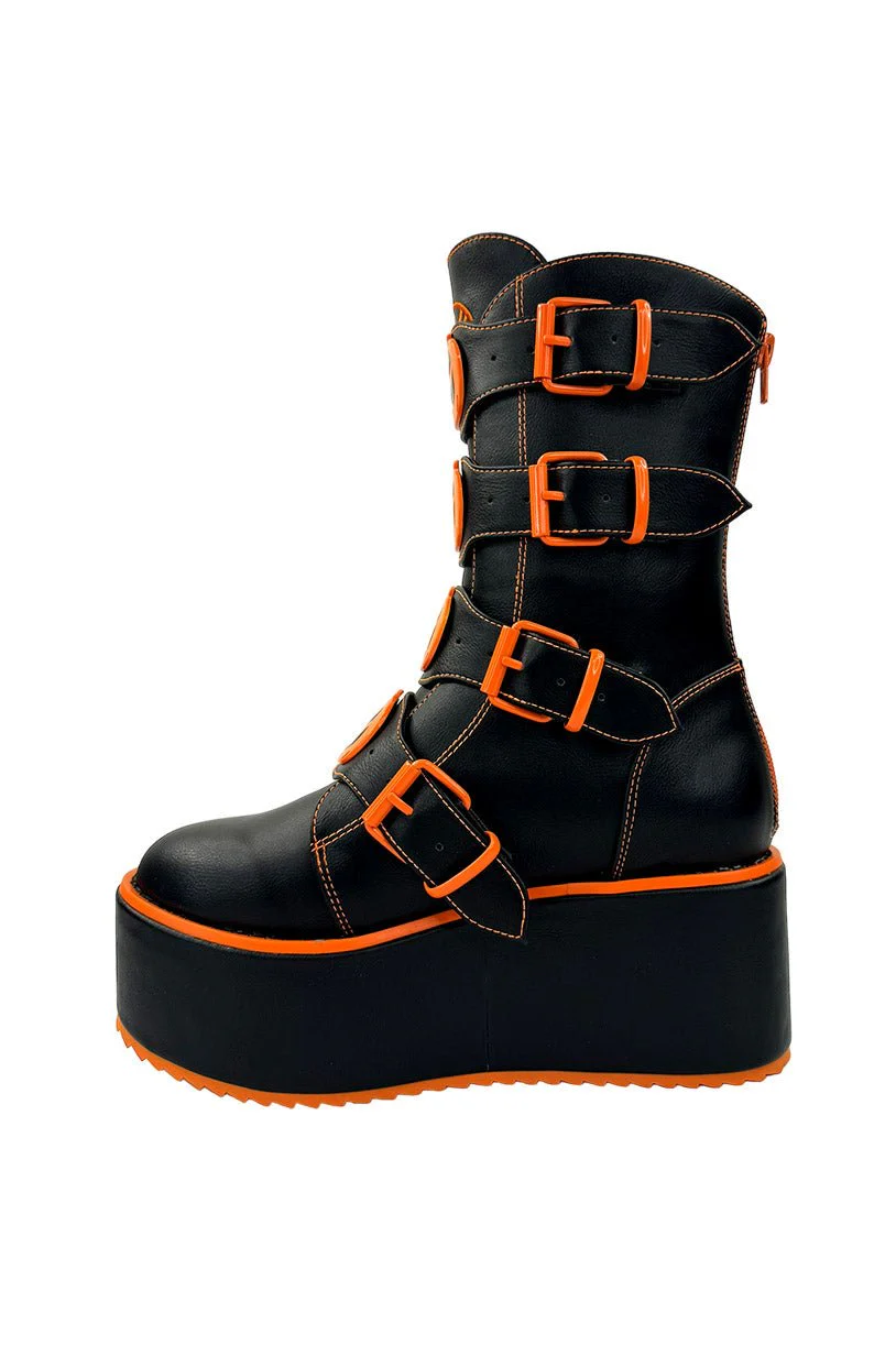 Dominion Jack O Lantern Platform Boots [BLACK/ORANGE] - Image 4