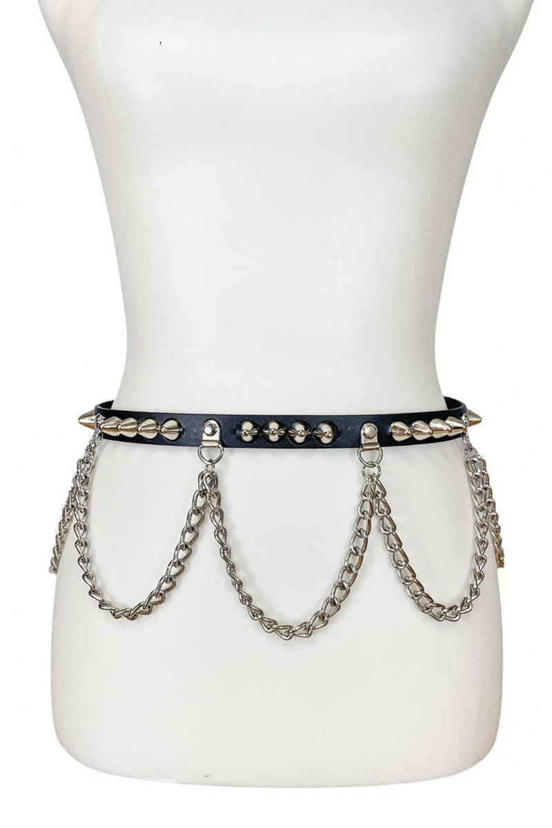 Doom & Gloom Draped Chain Studded Belt