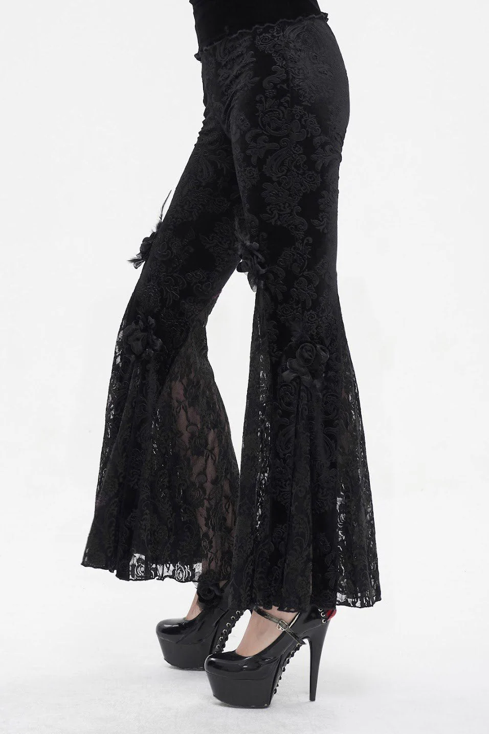 Draculette High Waisted Flares [BLACK] - Image 2