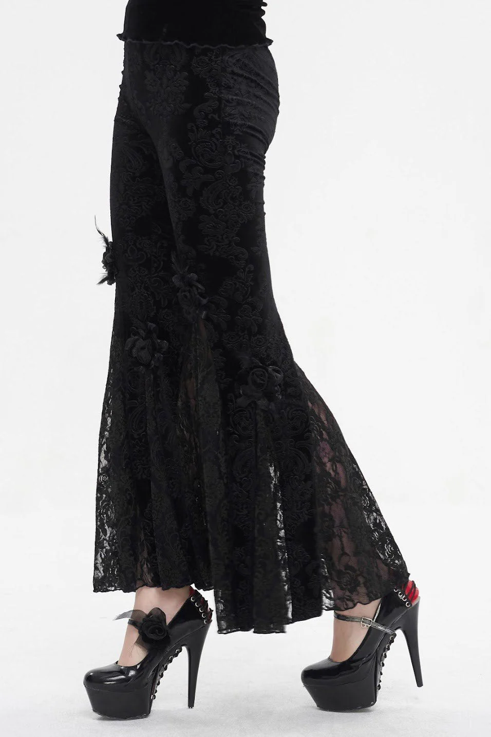 Draculette High Waisted Flares [BLACK] - Image 7