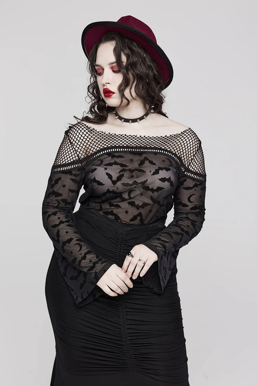 Dread Bat Fishnet Mesh Top