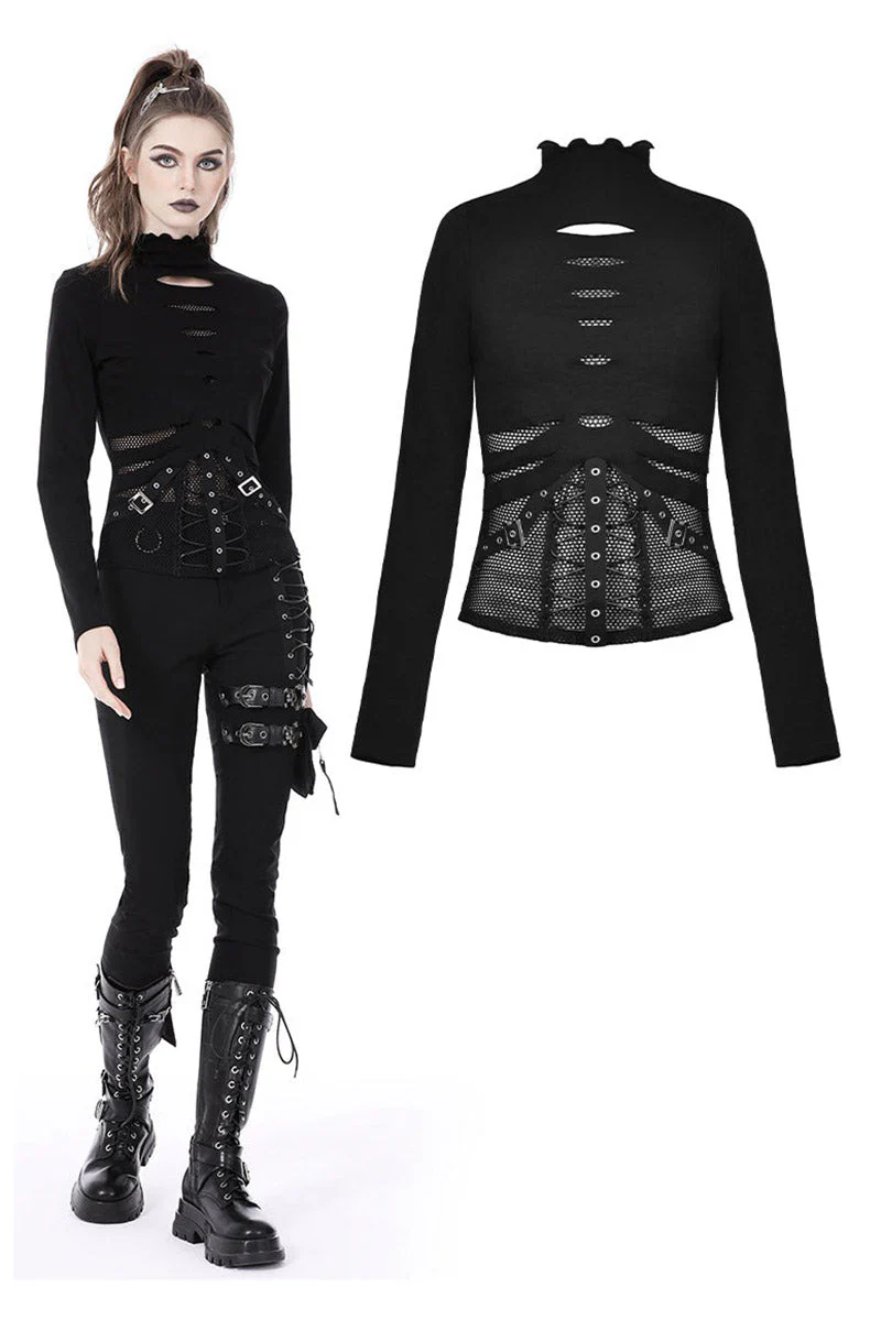 Drearied Cutout Fishnet Top - Image 6