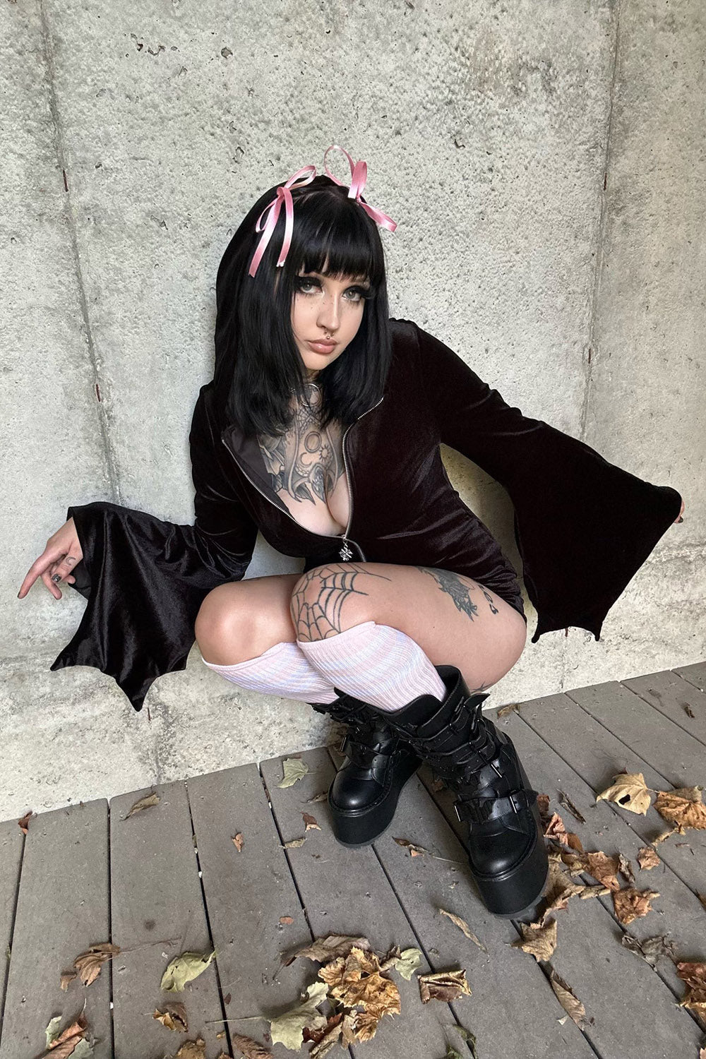 Dune Bat Goth Platform Boots [Blackout] - Image 7
