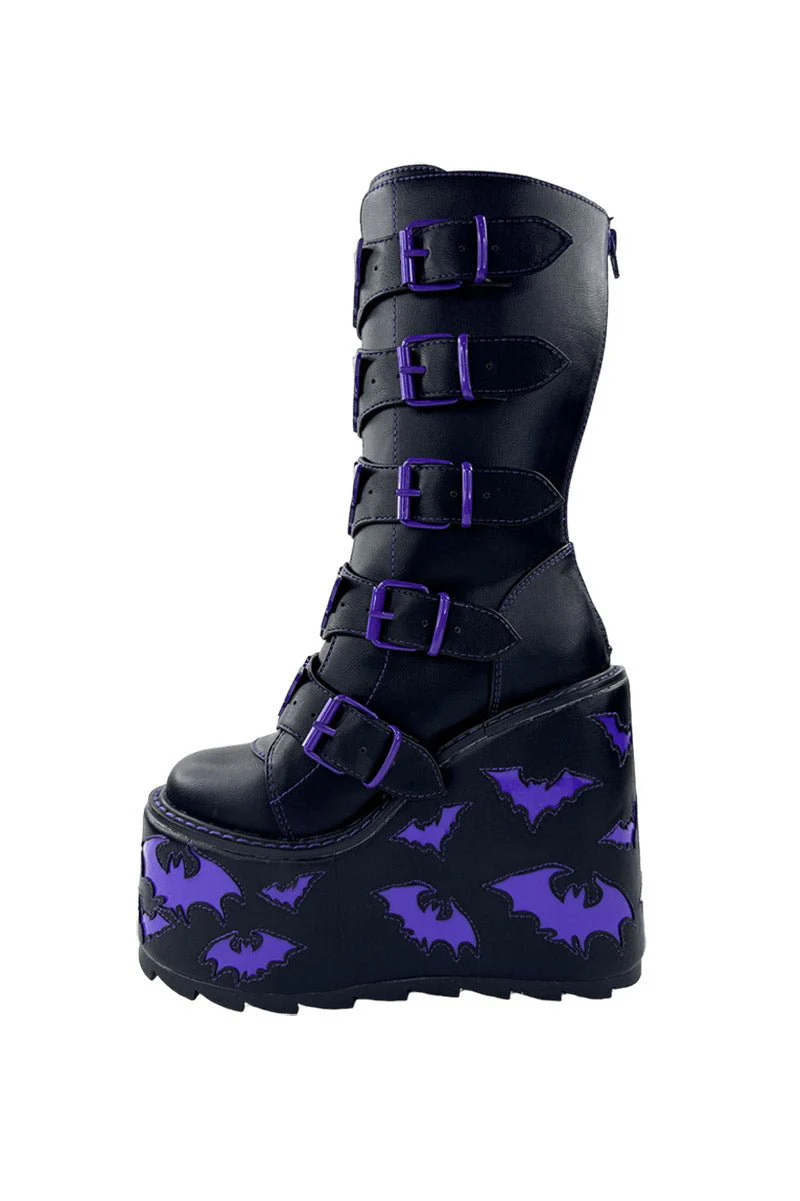 Dune Bat Platform Boots [BLACK/PURPLE] - Image 10