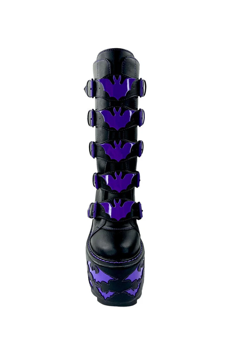 Dune Bat Platform Boots [BLACK/PURPLE] - Image 11