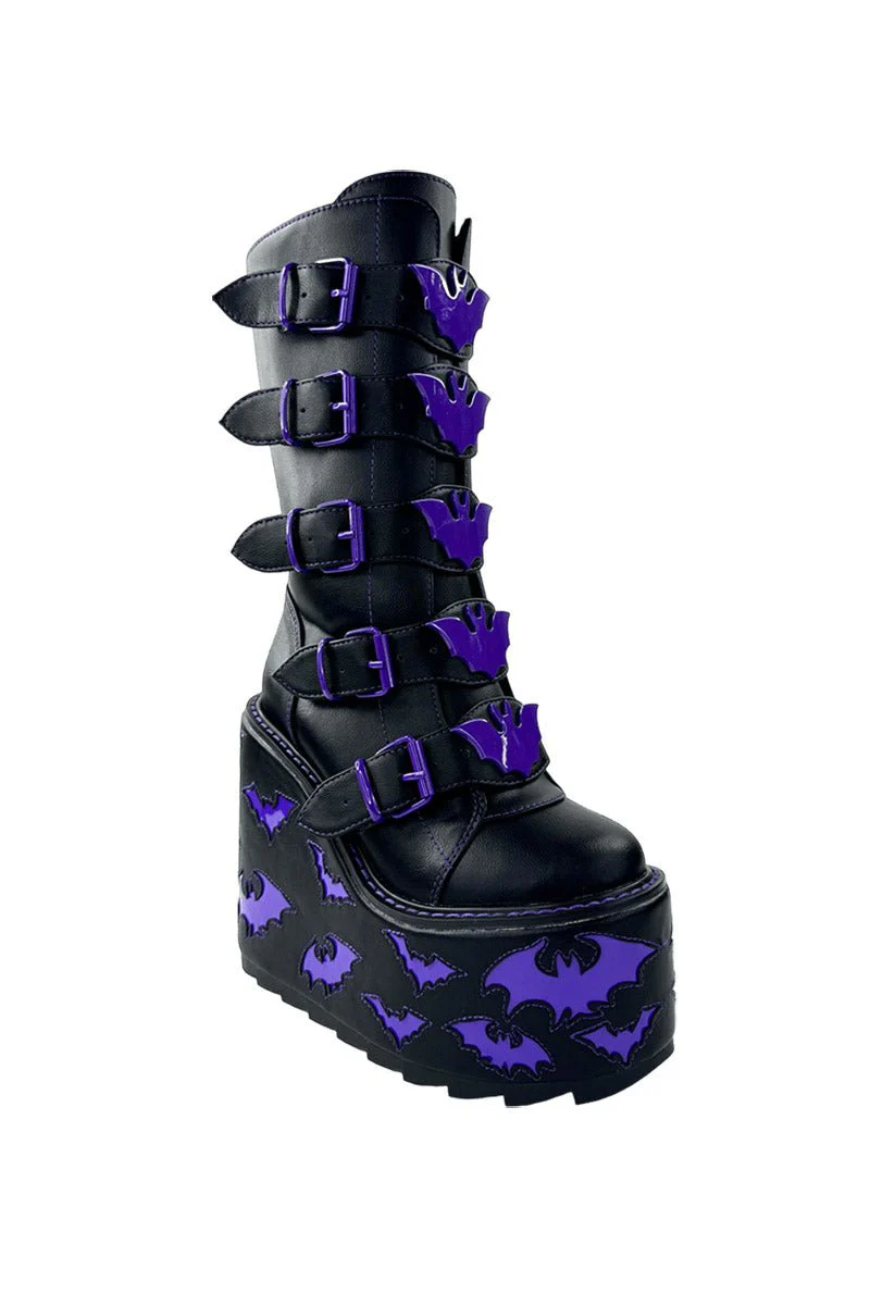 Dune Bat Platform Boots [BLACK/PURPLE] - Image 7