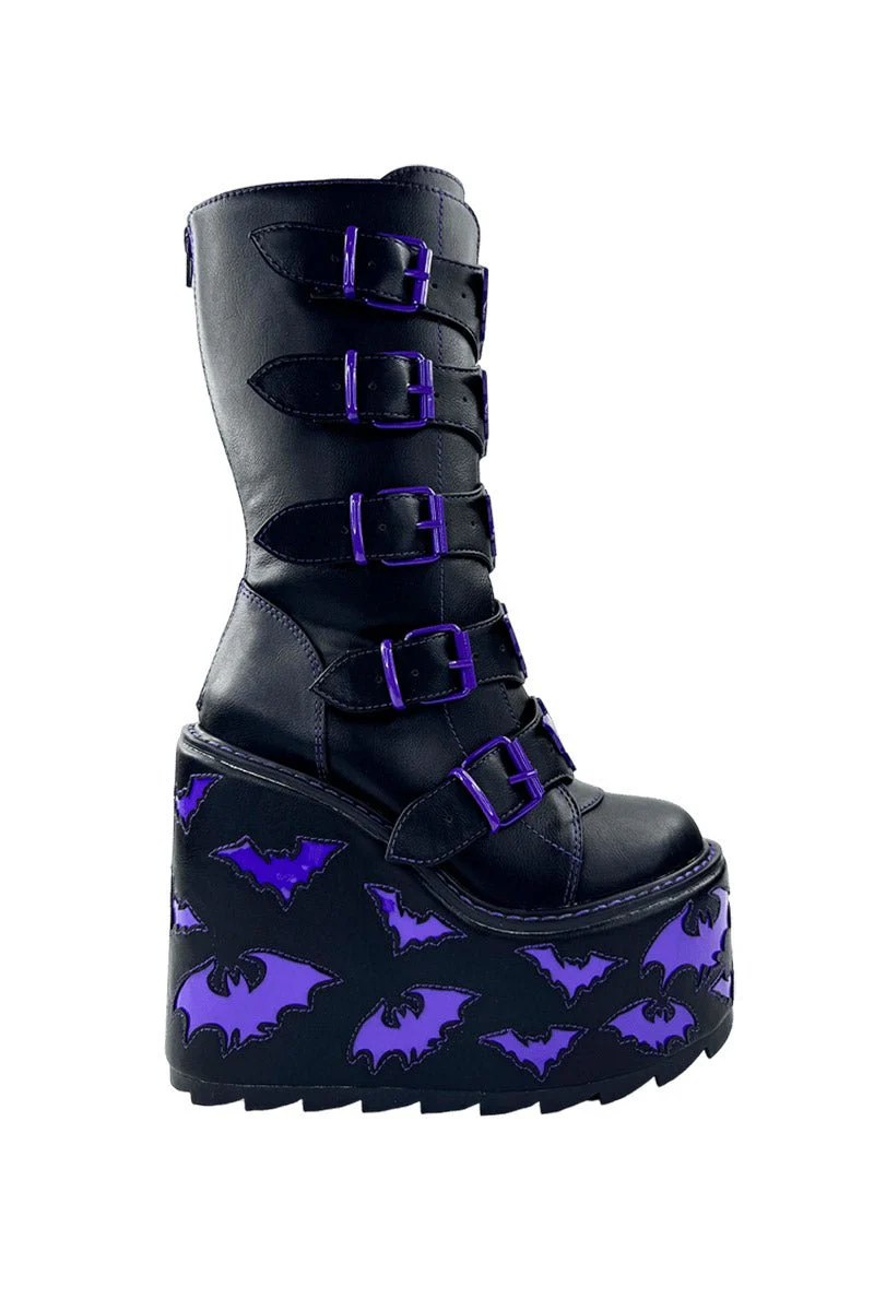Dune Bat Platform Boots [BLACK/PURPLE] - Image 8
