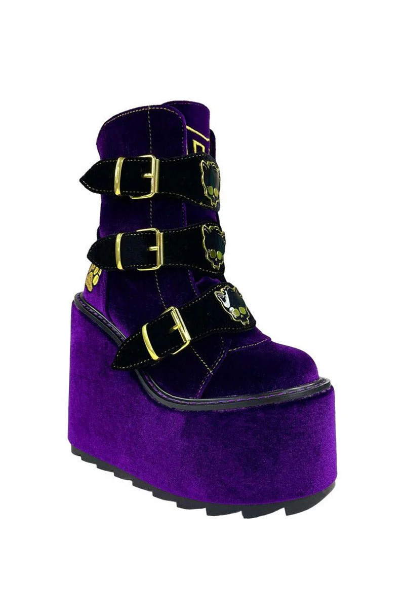 Dune Lo Clawdeen Platforms [PURPLE VELVET]