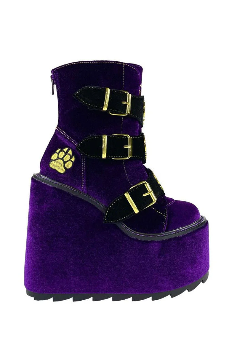 Dune Lo Clawdeen Platforms [PURPLE VELVET] - Image 2