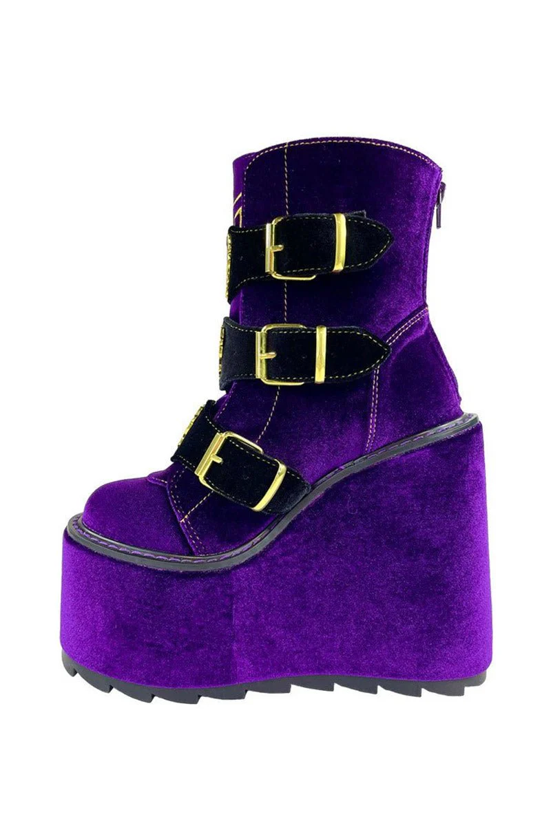 Dune Lo Clawdeen Platforms [PURPLE VELVET] - Image 4
