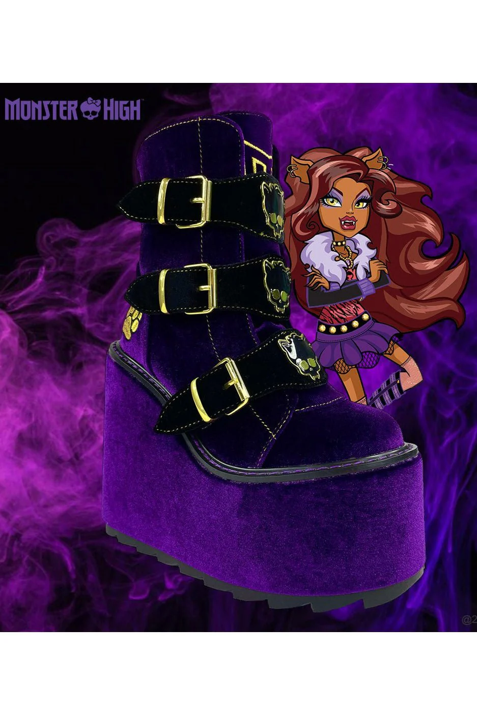 Dune Lo Clawdeen Platforms [PURPLE VELVET] - Image 7