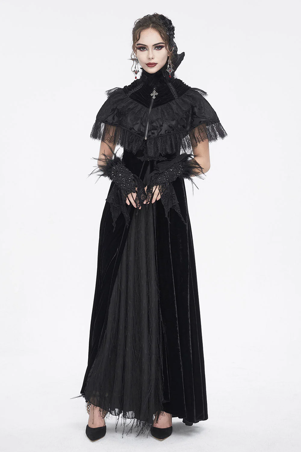Evermore Raven Feather Cape - Image 8