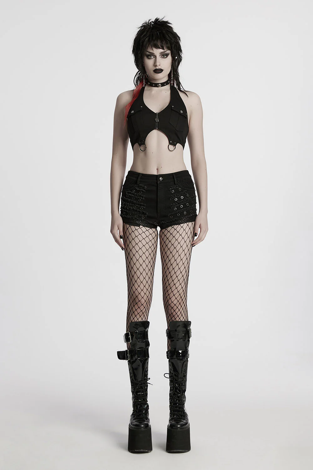 Eclipse Distressed Studded Shorts - Image 5