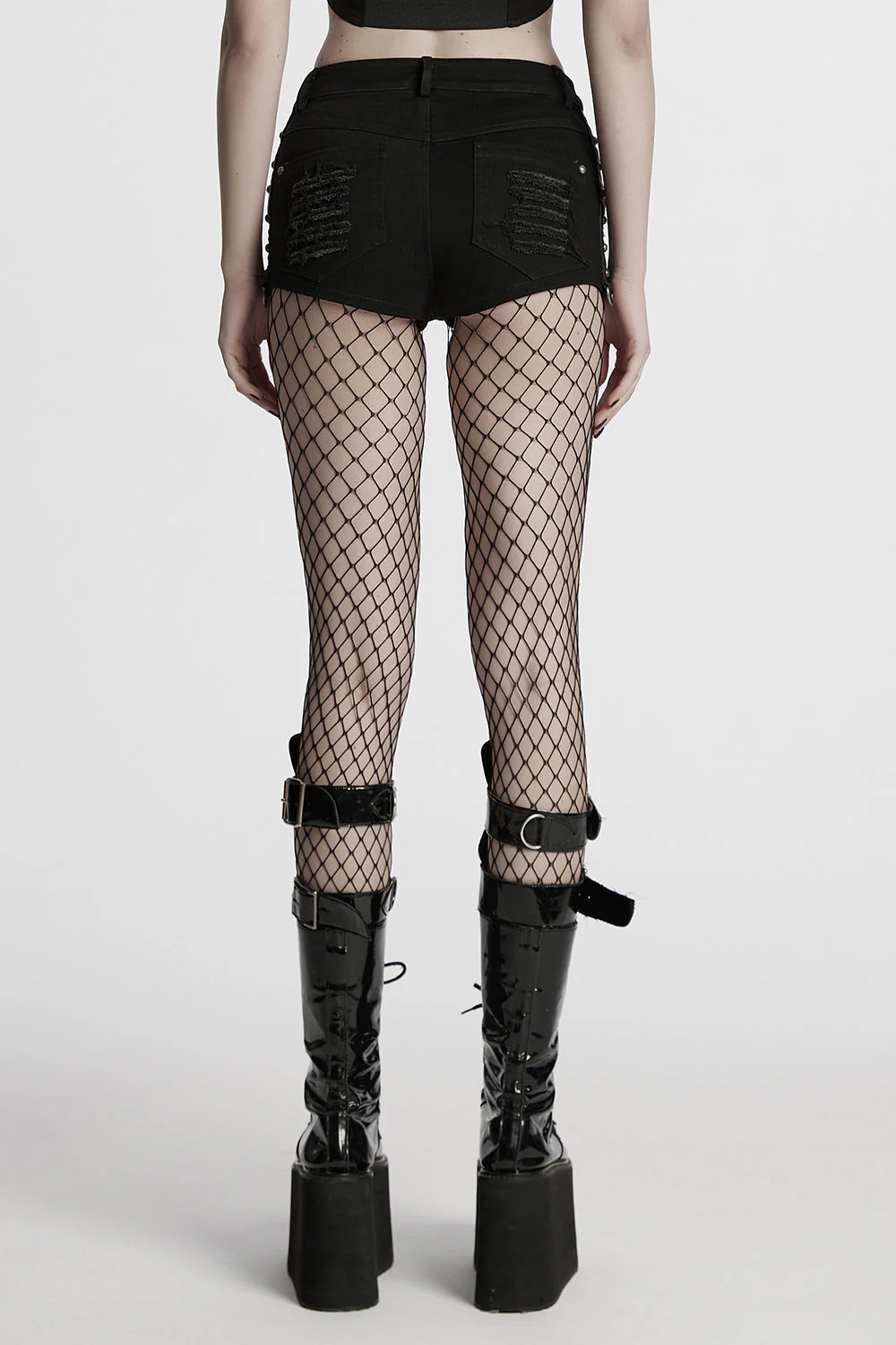 Eclipse Distressed Studded Shorts - Image 7