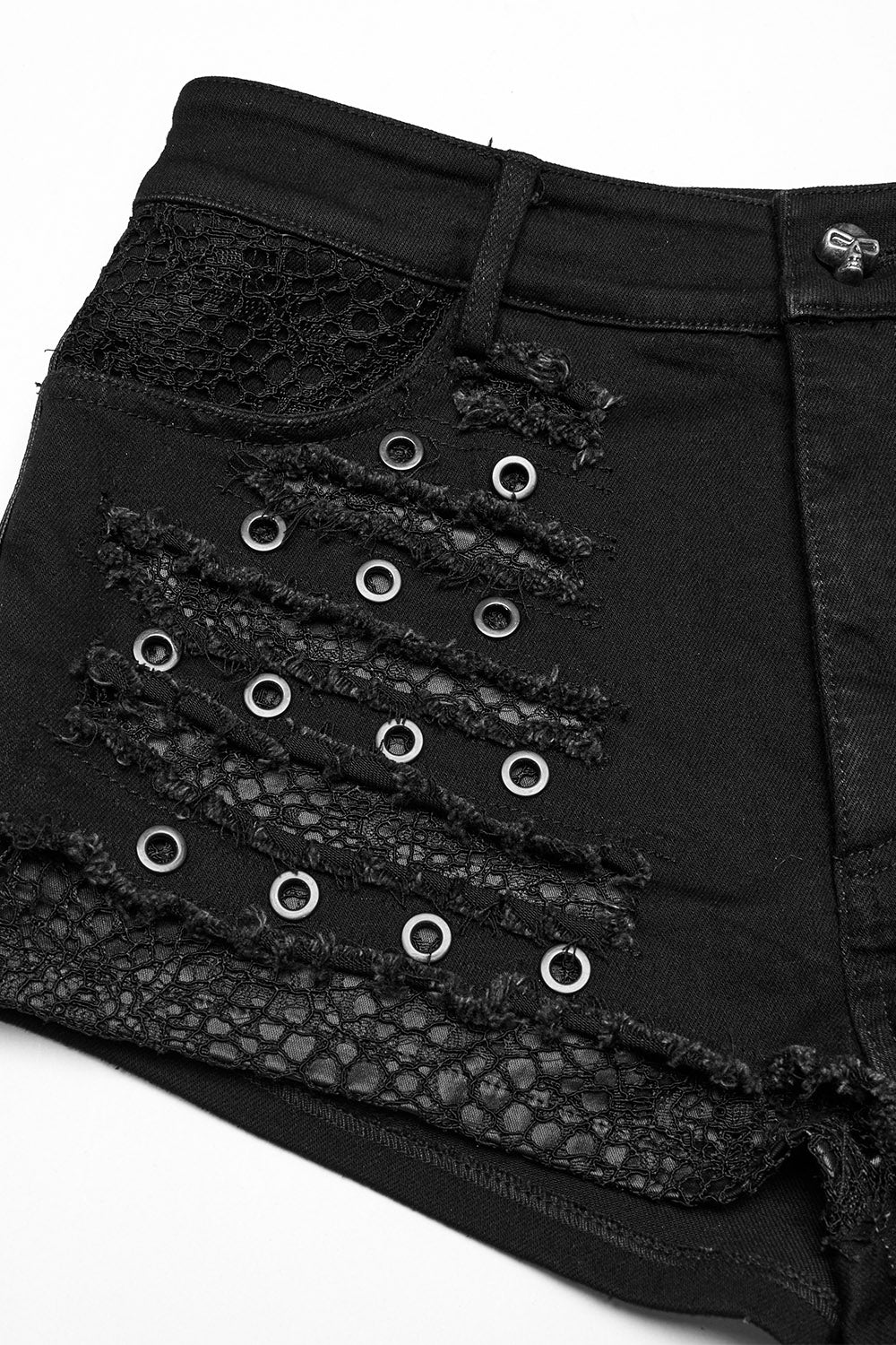 Eclipse Distressed Studded Shorts - Image 9