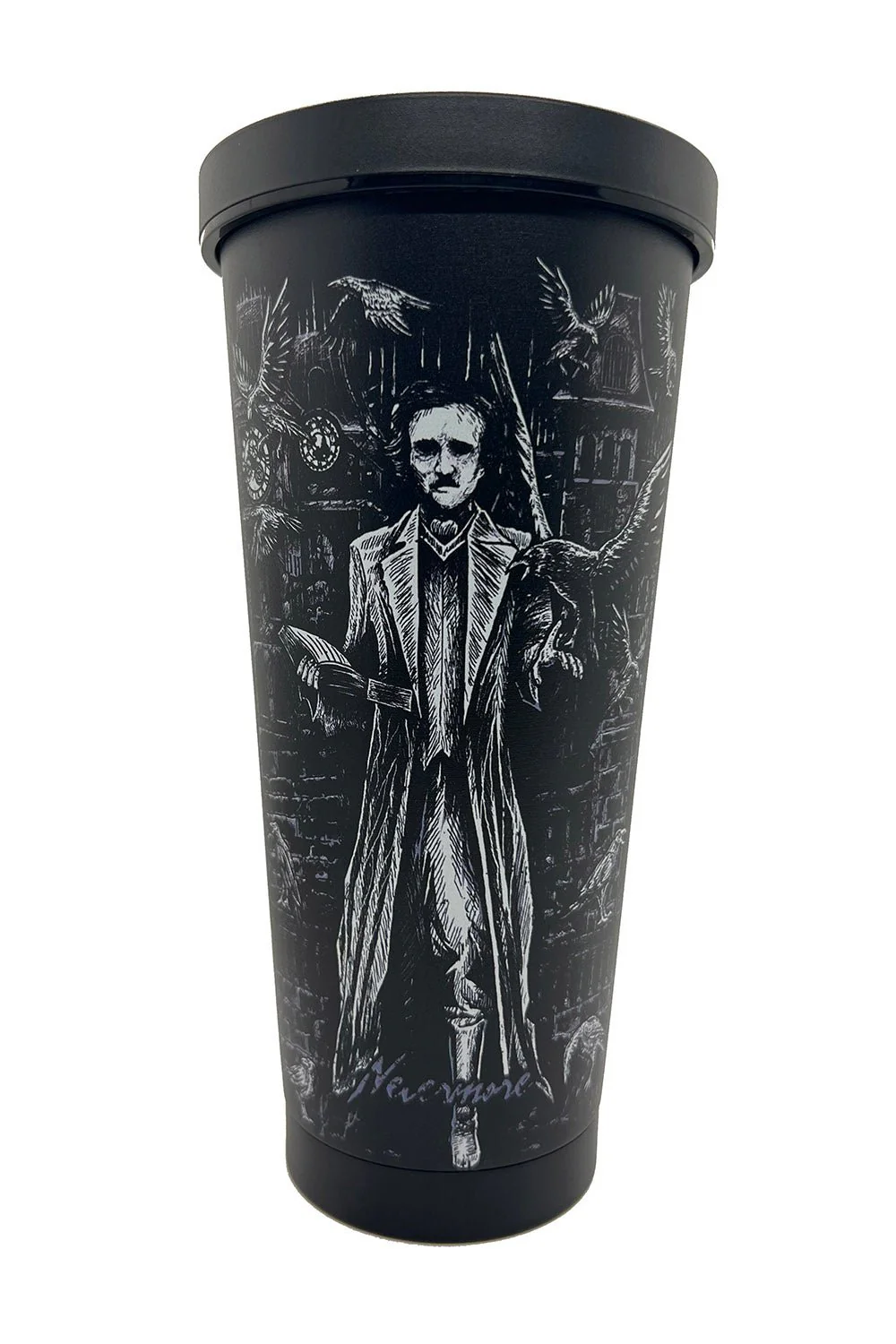 Edgar Allan Poe Cold Brew Tumbler with Straw - Image 8