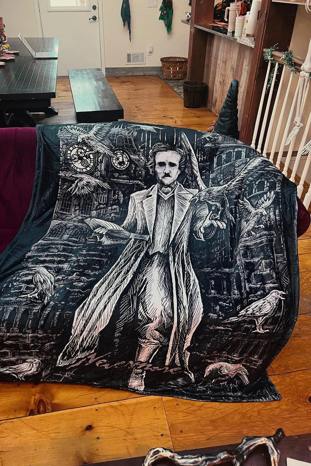 Edgar Allan Poe Throw Blanket - Image 2