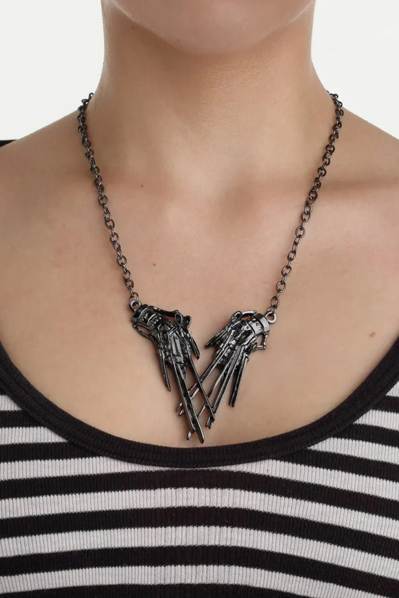Edward Scissorhands Hands Necklace