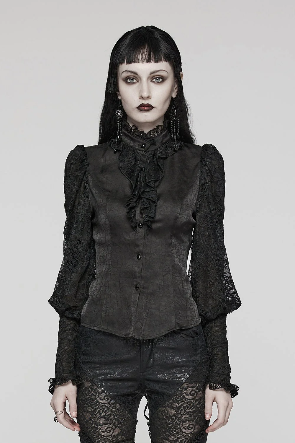 Edwardian Goth Button-Up Blouse