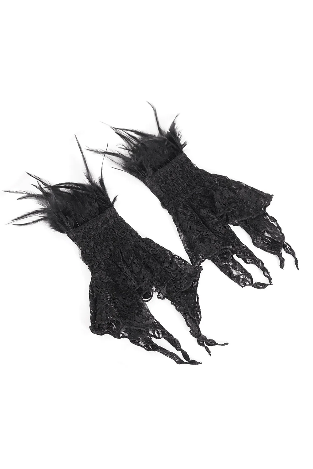 Raven Feather Gothic Gloves - Image 7