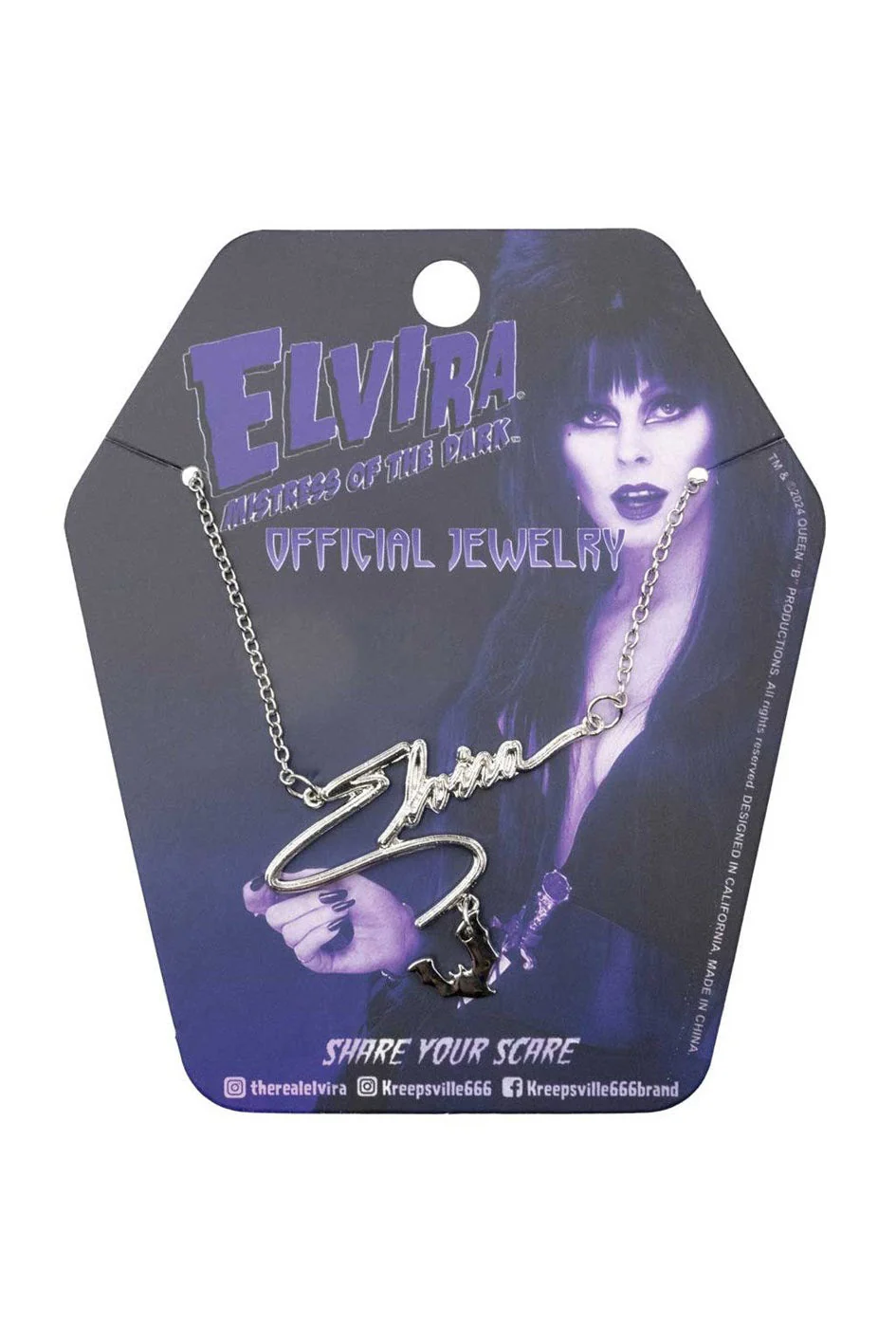 Elvira Bat Name Text Necklace - Image 3