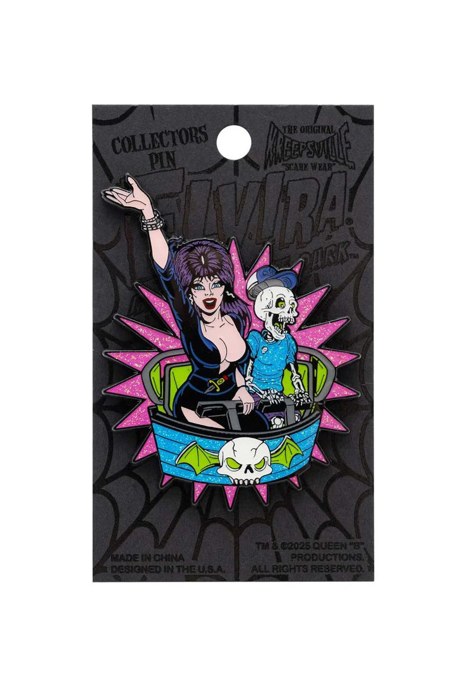 Elvira Ghostcoaster Glitter Enamel Pin - Image 2